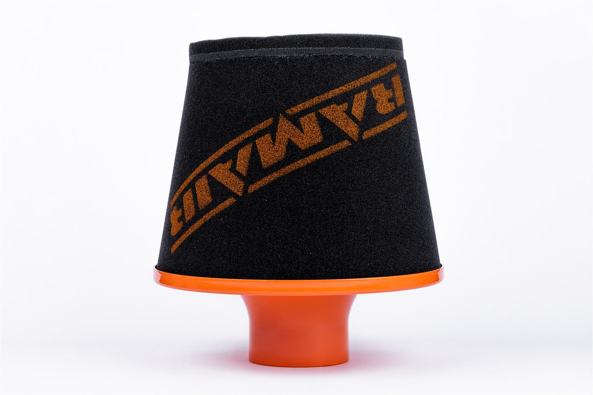 Ramair Large Foam Filter Aluminium Base 90mm (3.5inch) OD Orange