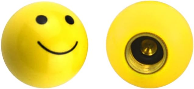 Yellow Smiley Tyre Wheel Alloy Valve Caps