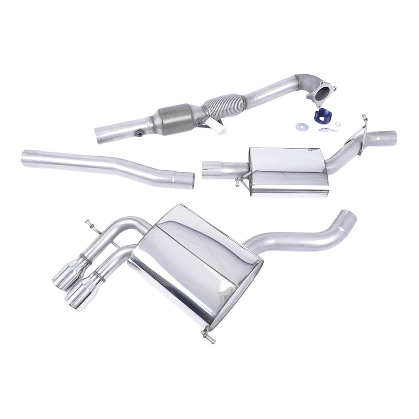 Milltek Audi A3 2.0T FSI quattro 5 door SportBack 2004-2012 Turbo-back including Hi-Flow Sports Cat Exhaust