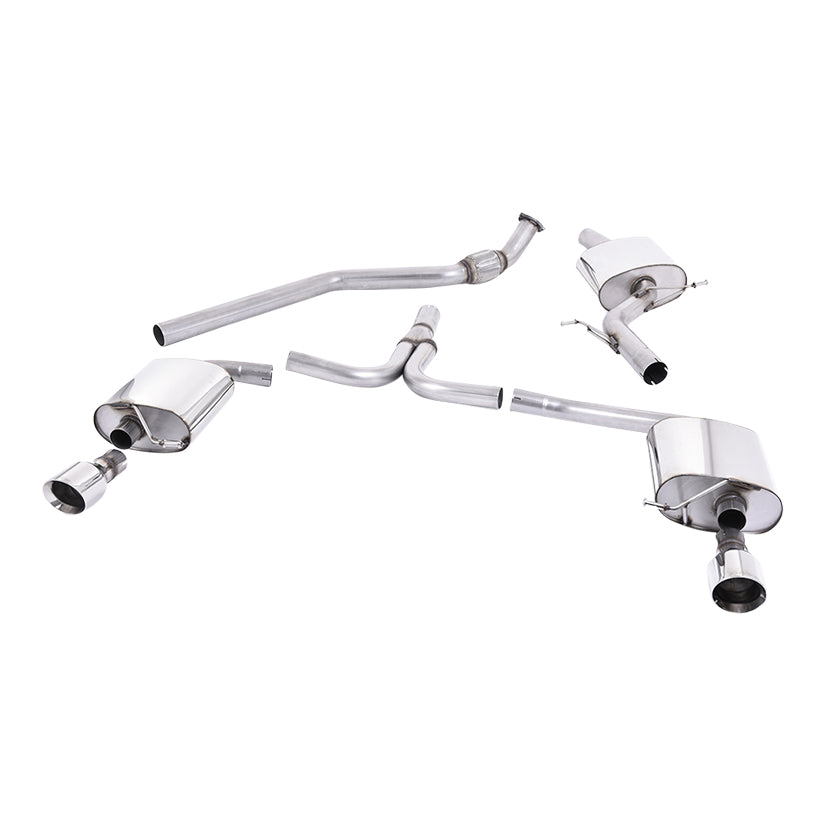 Milltek Audi A4 2.0 TFSI S line B8 (2WD and quattro manual-only) Saloon & Avant 2008-2011 Cat-back Exhaust