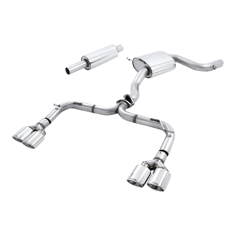 Milltek Volkswagen Golf MK7 GTi (including GTi Performance Pack Clubsport & Clubsport S models) 2013-2016 Cat-back Exhaust - Non-Resonated Golf R MK7 Style Polished Oval Tips