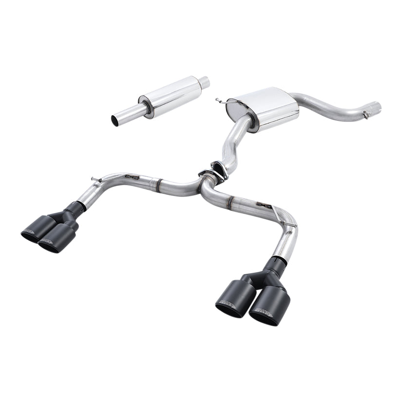 Milltek Volkswagen Golf MK7 GTi (including GTi Performance Pack Clubsport & Clubsport S models) 2013-2016 Cat-back Exhaust - Non-Resonated Golf R MK7 Style Black Oval Tips