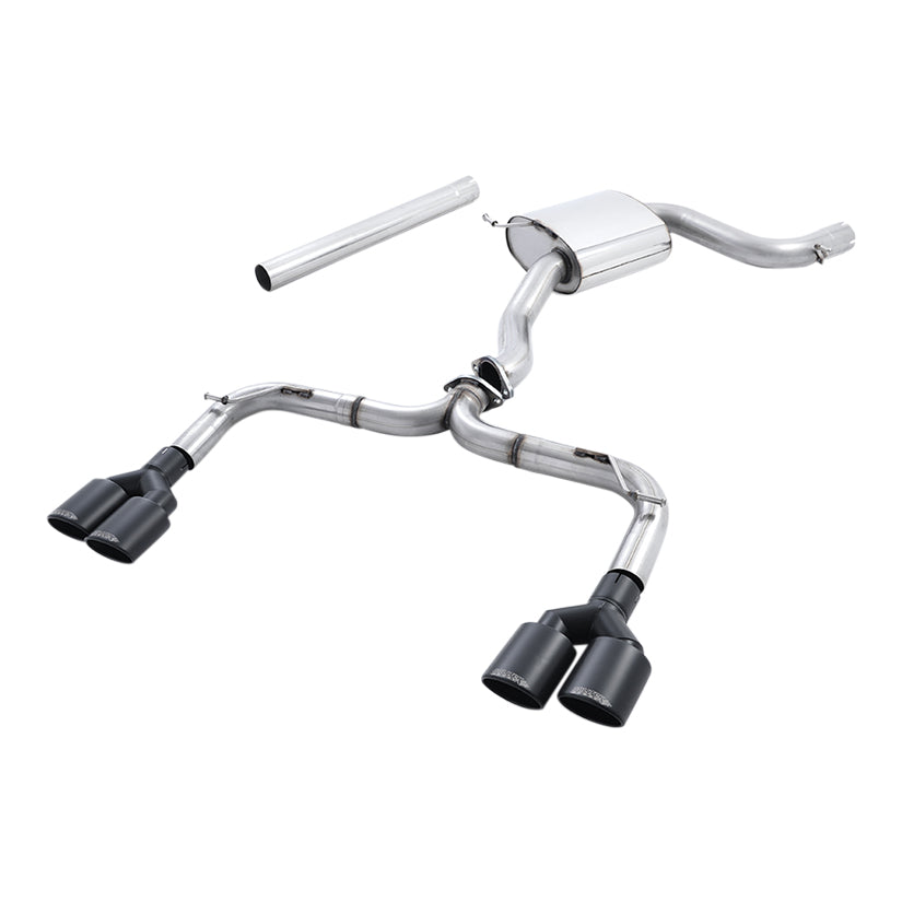 Milltek Volkswagen Golf MK7 GTi (including GTi Performance Pack Clubsport & Clubsport S models) 2013-2016 Cat-back Exhaust - Non-Resonated Race Golf R MK7 Style Black Oval Tips