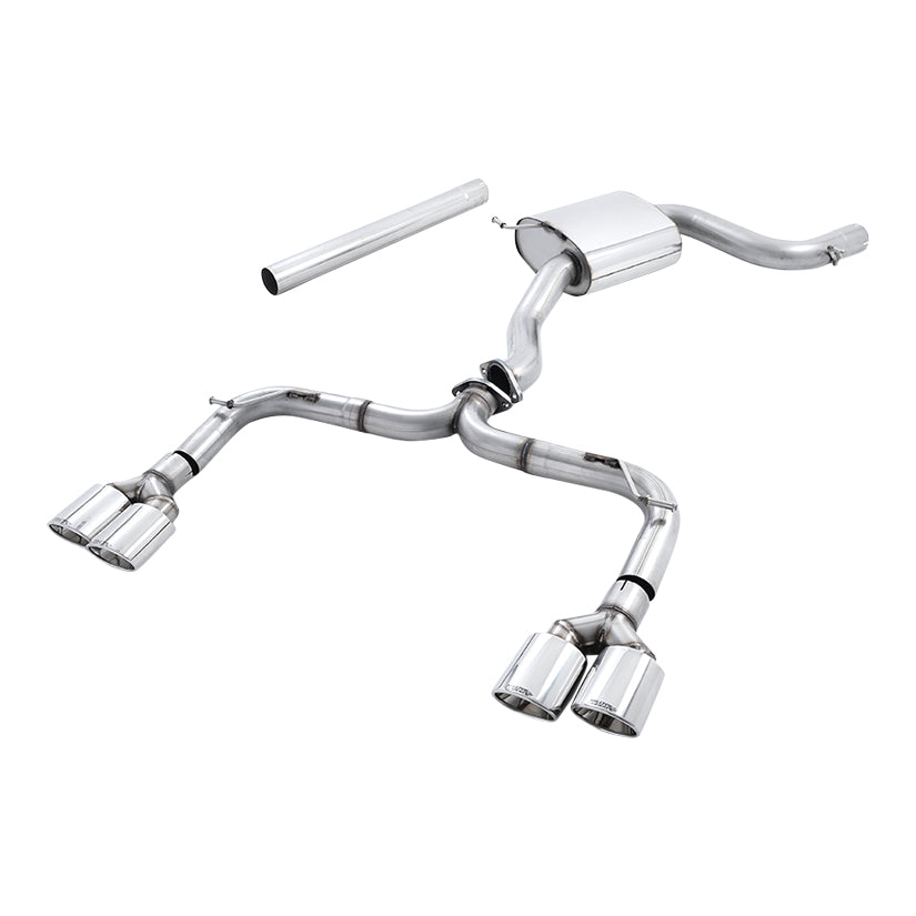 Milltek Volkswagen Golf MK7 GTi (including GTi Performance Pack Clubsport & Clubsport S models) 2013-2016 Cat-back Exhaust - Non-Resonated Race Golf R MK7 Style Polished Oval Tips