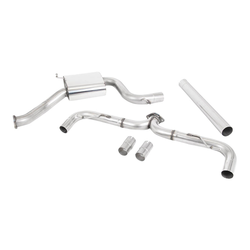 Milltek Volkswagen Golf MK7.5 GTi (Non Performance Pack Models & Non-GPF Equipped Models Only) 2017-2018 Cat-back Exhaust - Non-Resonated GT-100 Cerakote Black Trims