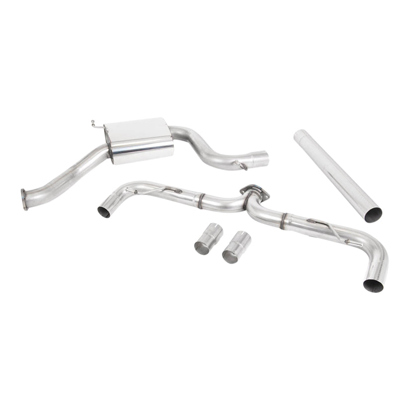 Milltek Volkswagen Golf MK7.5 GTi (TCR & Performance Pack Models - GPF/OPF Equipped Models Only) 2019-2020 Cat-back Exhaust - Race Non-Resonated GT-100 Titanium Trims - SSXVW468