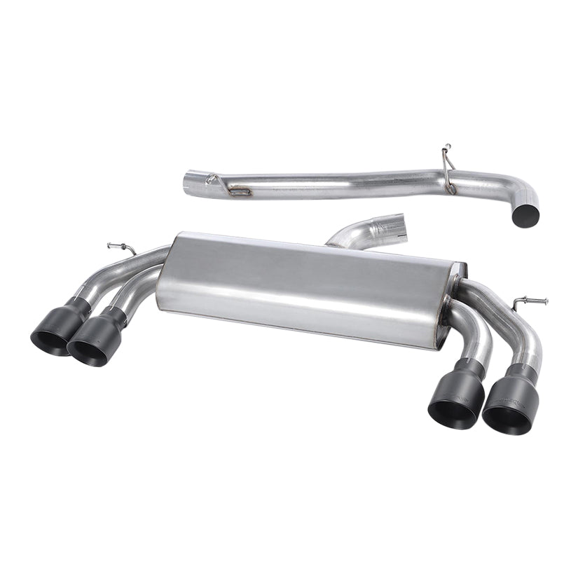 Milltek Volkswagen Golf Mk7.5 R 2.0 TSI 310PS (Non-GPF Equipped Models Only) - 76mm & EC Approved Systems 2017-2021 Cat-back Exhaust - Non-Resonated Black GT-100 Round Tips