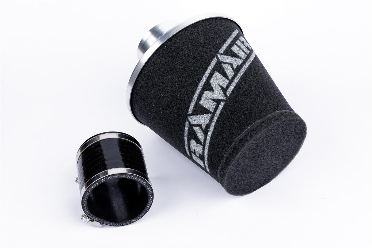 Ramair Medium Foam Filter Aluminium Base 90mm (3.5inch) OD Silver with Silicone Coupler