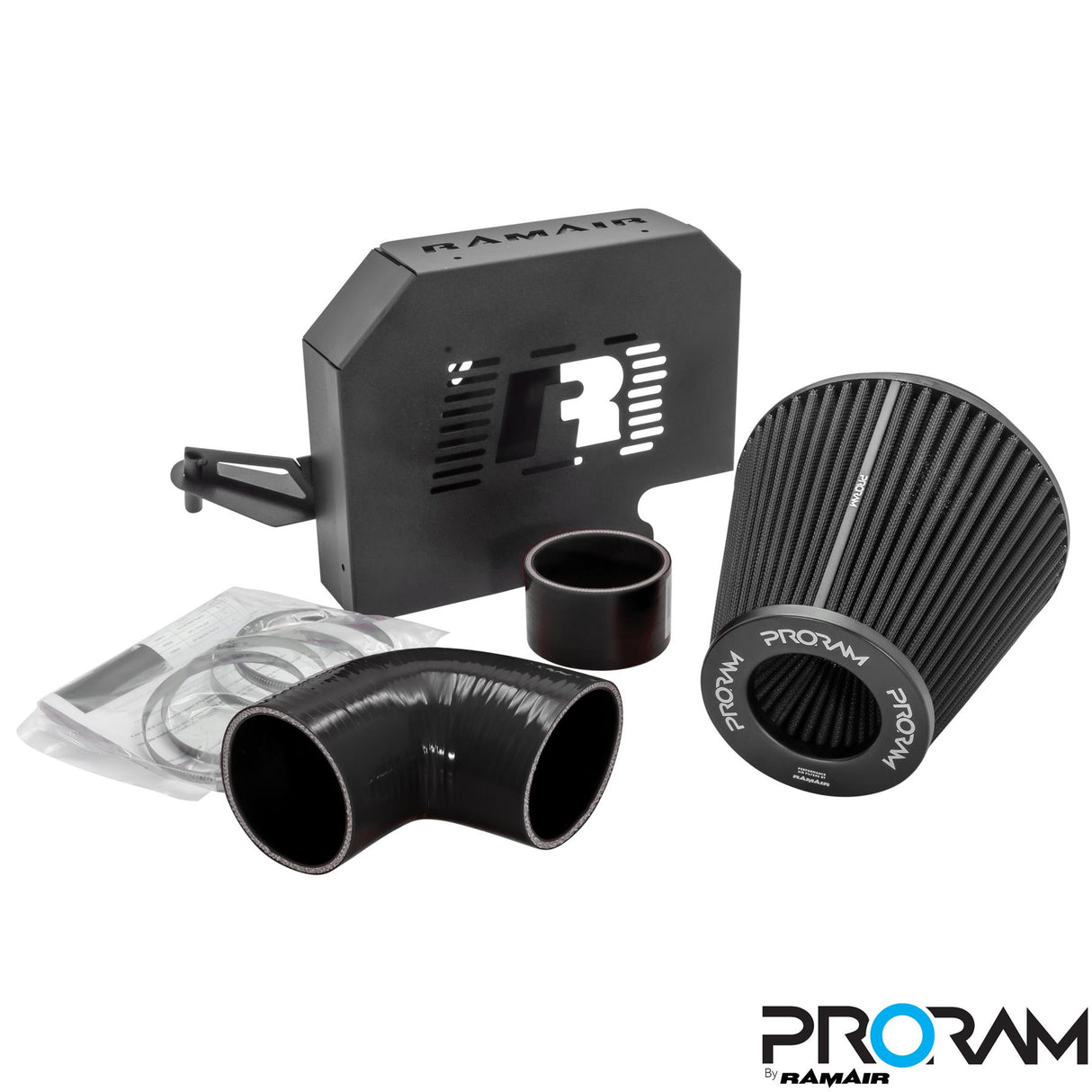 Performance Pleated Induction Kit for MK2 Focus ST with ECU Holder - Black Hoses
